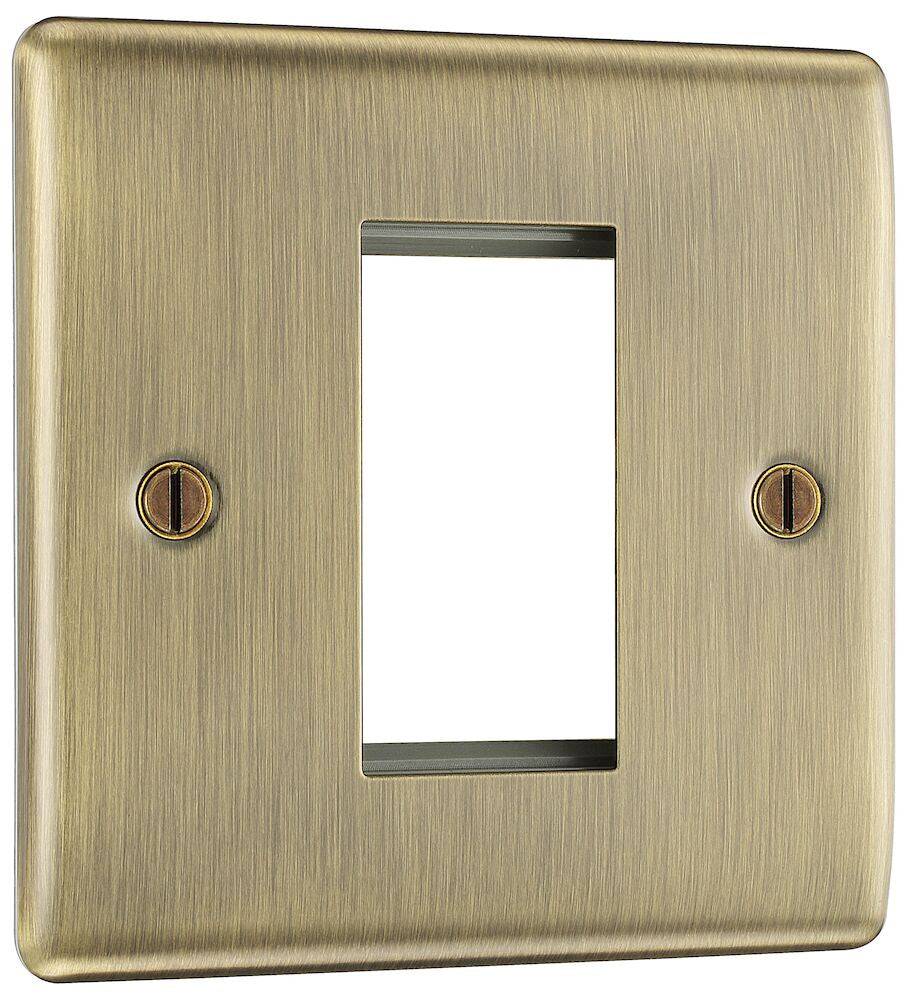 Nexus Metal Antique Brass 1G Euro Plate NABEMS1-The Switch Depot