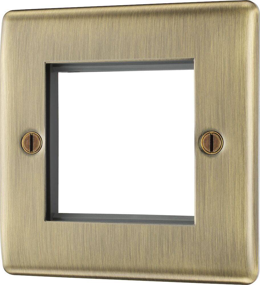 Nexus Metal Antique Brass 2G Euro Plate NABEMS2-The Switch Depot