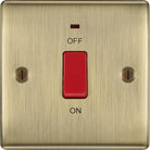 Nexus Metal Antique Brass 45A DP Switch with Neon NAB74-The Switch Depot