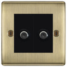Nexus Metal Antique Brass Double Satellite Socket NAB642B-The Switch Depot