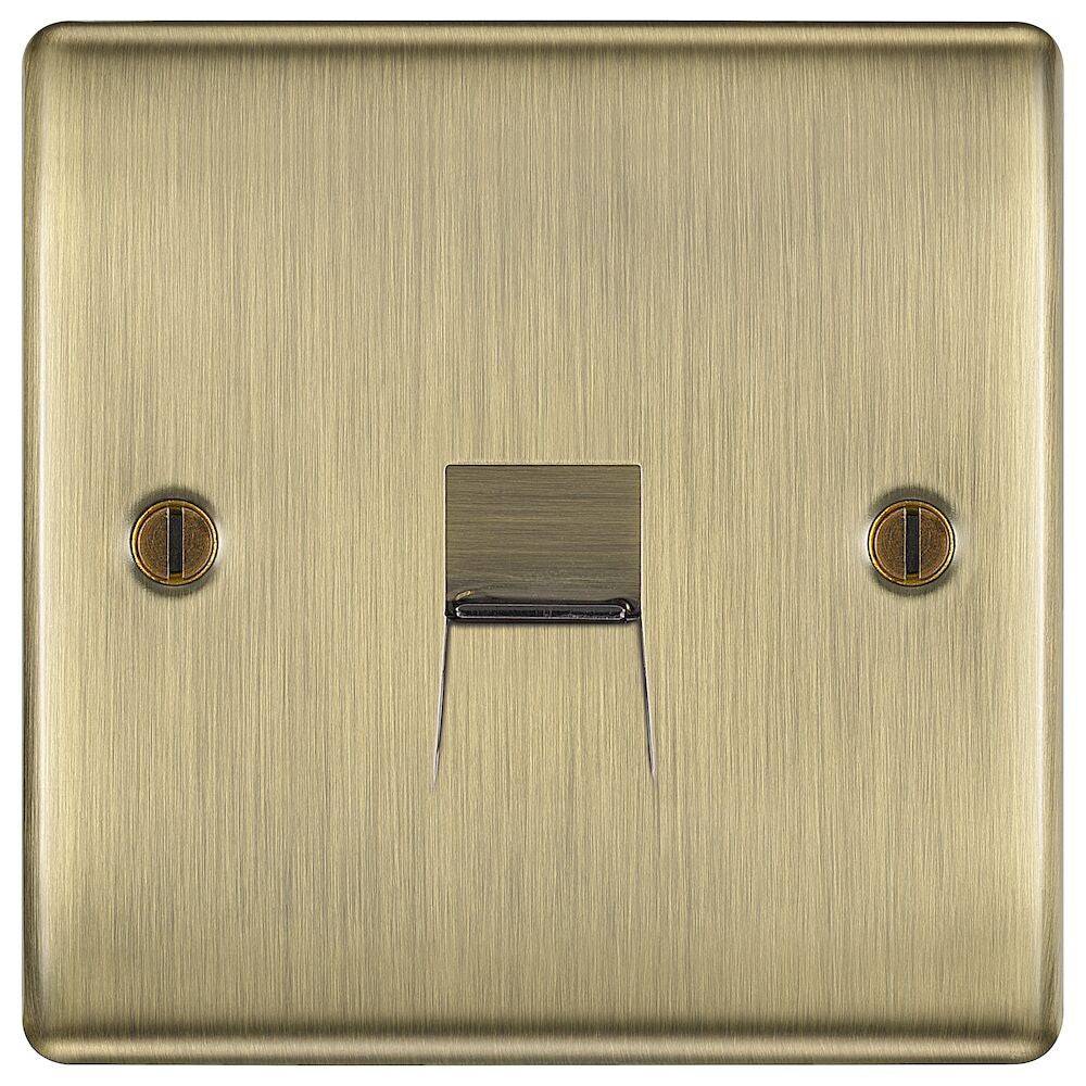 Nexus Metal Antique Brass Master Telephone Socket NABBTM1-The Switch Depot