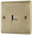 Nexus Metal Antique Brass Slave Telephone Socket NABBTS1-The Switch Depot