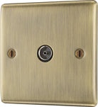 Nexus Metal Antique Brass TV Socket NAB60-The Switch Depot