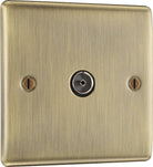 Nexus Metal Antique Brass TV Socket NAB60-The Switch Depot