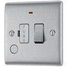 Nexus Metal Brushed Steel 13A Switched Spur with Neon & Flex Outlet NBS53 - The Switch Depot