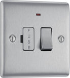 Nexus Metal Brushed Steel 13A Switched Spur with Neon NBS52 - The Switch Depot