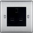 Nexus Metal Brushed Steel 13A Unswitched Socket NBSUSSB - The Switch Depot