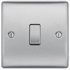 Nexus Metal Brushed Steel 1G Light Switch NBS12 - The Switch Depot