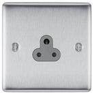 Nexus Metal Brushed Steel 2A Unswitched Socket NBS28G - The Switch Depot