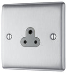 Nexus Metal Brushed Steel 2A Unswitched Socket NBS28G - The Switch Depot