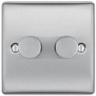Nexus Metal Brushed Steel 2G Dimmer Switch NBS82 - The Switch Depot