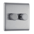 Nexus Metal Brushed Steel 2G Dimmer Switch NBS82 - The Switch Depot