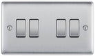 Nexus Metal Brushed Steel 4G Light Switch NBS44 - The Switch Depot