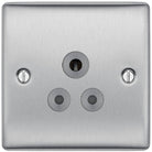 Nexus Metal Brushed Steel 5A Unswitched Socket NBS29G - The Switch Depot