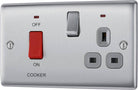Nexus Metal Brushed Steel Cooker Switch with 13A Socket NBS70G - The Switch Depot