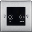 Nexus Metal Brushed Steel Diplex TV Socket NBS66B - The Switch Depot