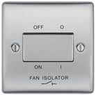 Nexus Metal Brushed Steel Fan Isolator Switch NBS15 - The Switch Depot