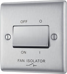 Nexus Metal Brushed Steel Fan Isolator Switch NBS15 - The Switch Depot