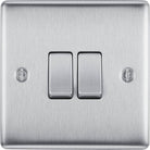 Nexus Metal Brushed Steel Light Switch 2G NBS42 - The Switch Depot