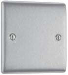 Nexus Metal Brushed Steel Single Blank Plate NBS94 - The Switch Depot