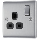 Nexus Metal Brushed Steel Single Socket NBS21B - The Switch Depot