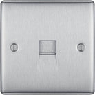 Nexus Metal Brushed Steel Slave Telephone Socket NBSBTS1 - The Switch Depot