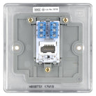 Nexus Metal Brushed Steel Slave Telephone Socket NBSBTS1 - The Switch Depot