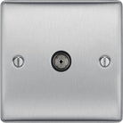 Nexus Metal Brushed Steel TV Socket NBS60 - The Switch Depot
