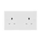 BG White Moulded 13A Unswitched Double Socket 824 available from RS Electrical Supplies