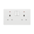 BG White Moulded 13A Double Socket with Neon 826 available from RS Electrical Supplies