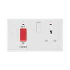 BG White Moulded Cooker Switch with 13A Socket and Neon 870 available from RS Electrical Supplies