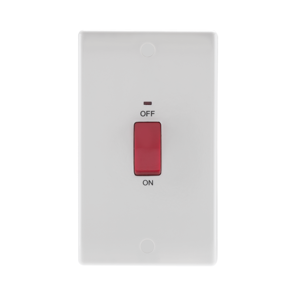 BG White Moulded 45A Cooker Switch with Neon 872 available from RS Electrical Supplies