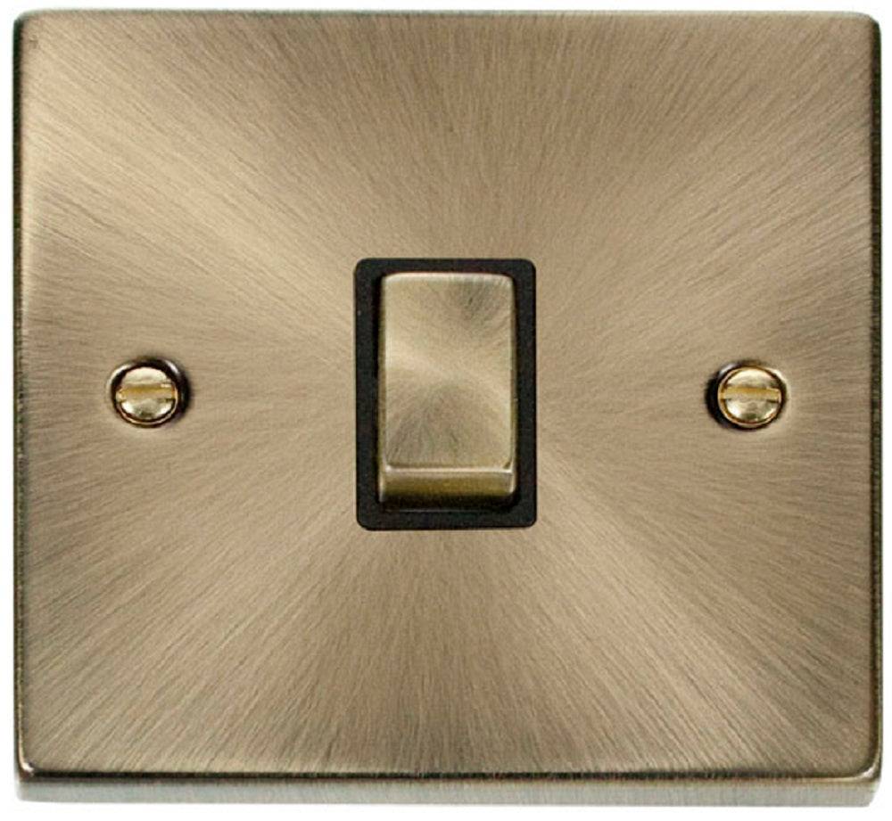 Click Deco Antique Brass 20A Double Pole Switch VPAB722BK - The Switch Depot