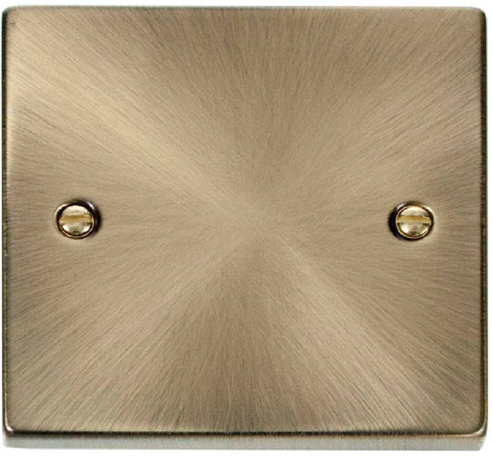 Click Deco Antique Brass Single Blank Plate VPAB060 - The Switch Depot