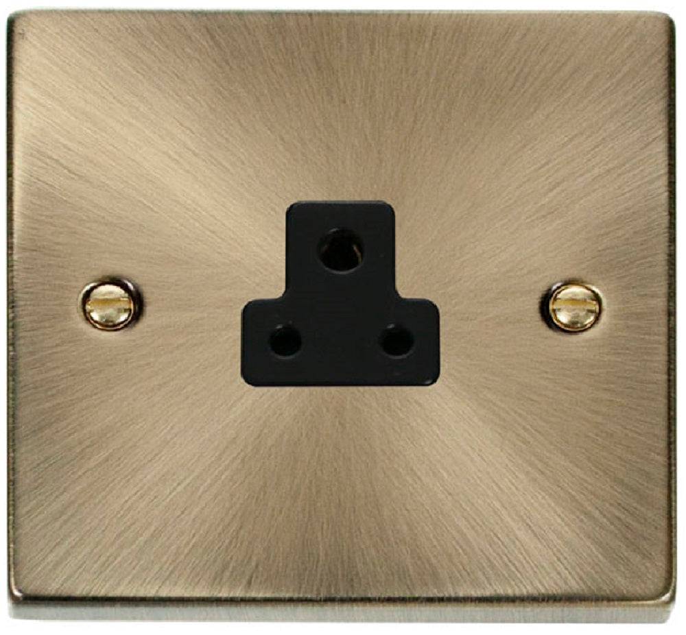 Spare Socket Click Deco Antique Brass 2A Unswitched Socket VPAB039BK | The Switch Depot
