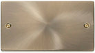 Click Deco Antique Brass Double Blank Plate VPAB061 - The Switch Depot