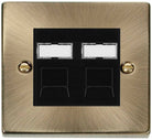 Click Deco Antique Brass Double Cat6 Data Socket VPABRJ4562BK - The Switch Depot
