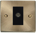 Click Deco Antique Brass TV Socket VPAB065MBK - The Switch Depot