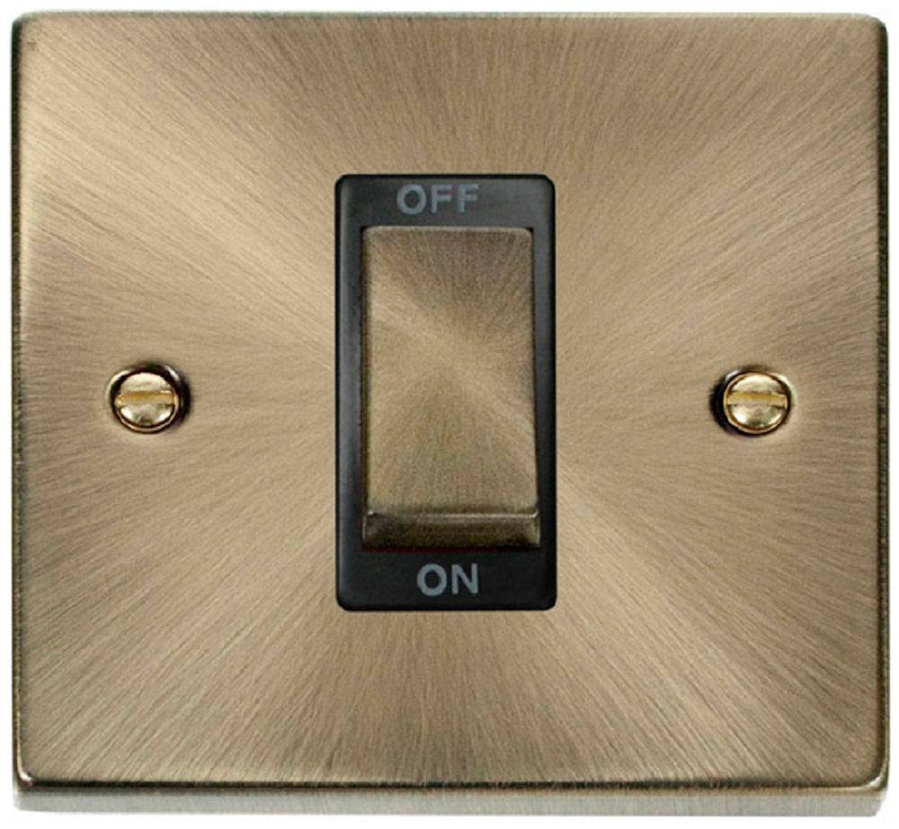 Click Deco Antique Brass 45A Cooker Switch VPAB500BK - The Switch Depot