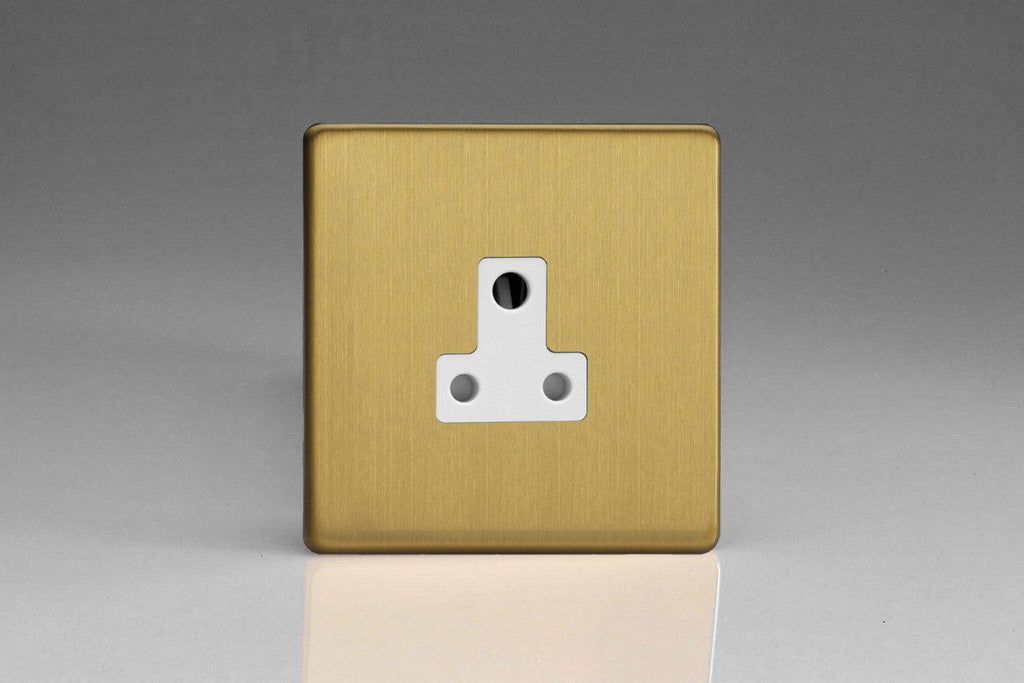 Varilight Screwless Brushed Brass 5A Unswitched Socket XDBRP5AWS - The Switch Depot