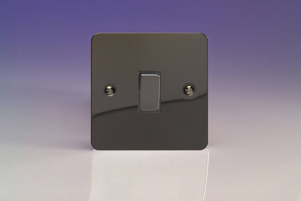 Varilight Ultraflat Iridium Black 20A Double Pole Switch XFI20D - The Switch Depot
