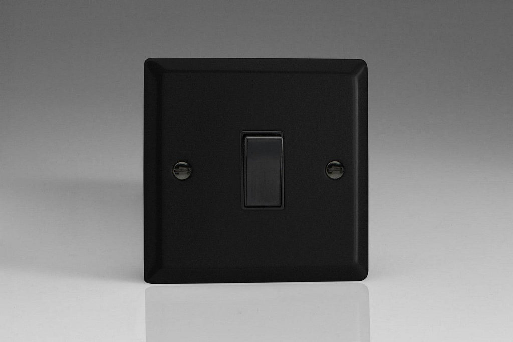 Varilight Urban Matt Black 20A Double Pole Switch XY20B.MB - The Switch Depot