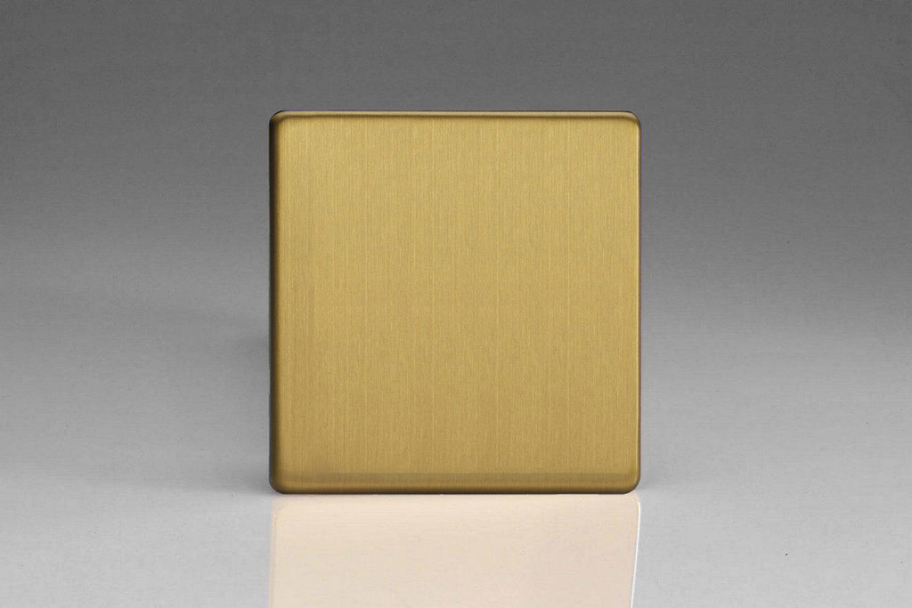 Varilight Screwless Brushed Brass Single Blank Plate XDBSBS - The Switch Depot