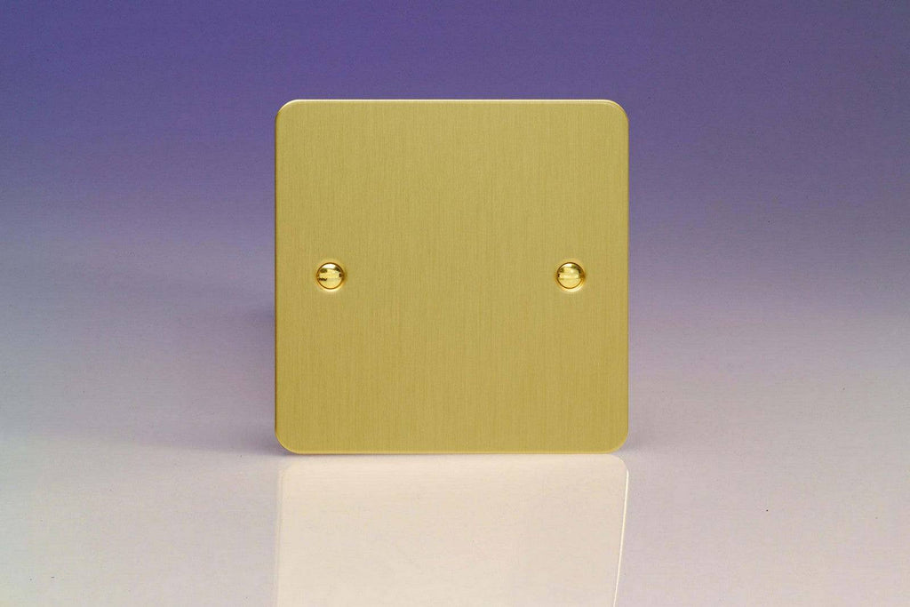 Varilight Ultraflat Brushed Brass Single Blank Plate XFBSB - The Switch Depot