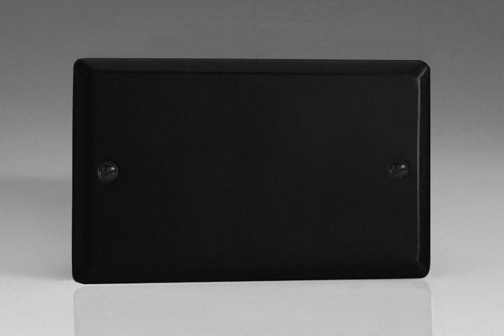 Varilight Urban Matt Black Double Blank Plate XYDB.MB - The Switch Depot