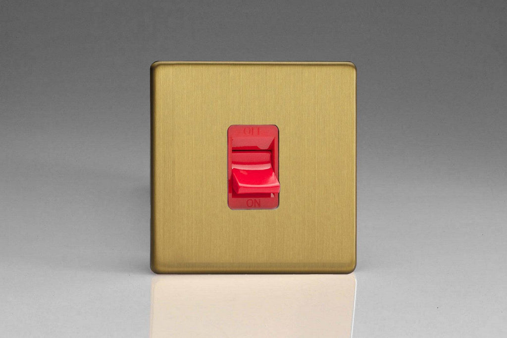 Varilight Screwless Brushed Brass 45A Cooker Switch XDB45SS - The Switch Depot