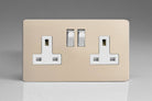 Varilight Screwless Satin Double Socket XDN5WS - The Switch Depot