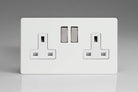 Varilight Screwless White Double Socket XDQ5WS - The Switch Depot