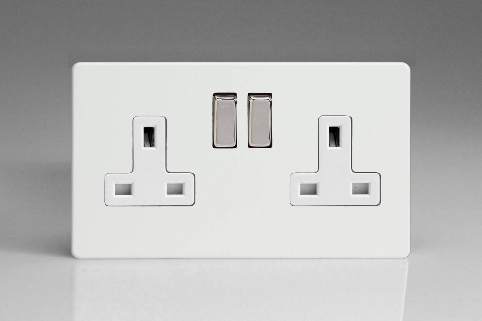 Varilight Screwless White Double Socket XDQ5WS - The Switch Depot