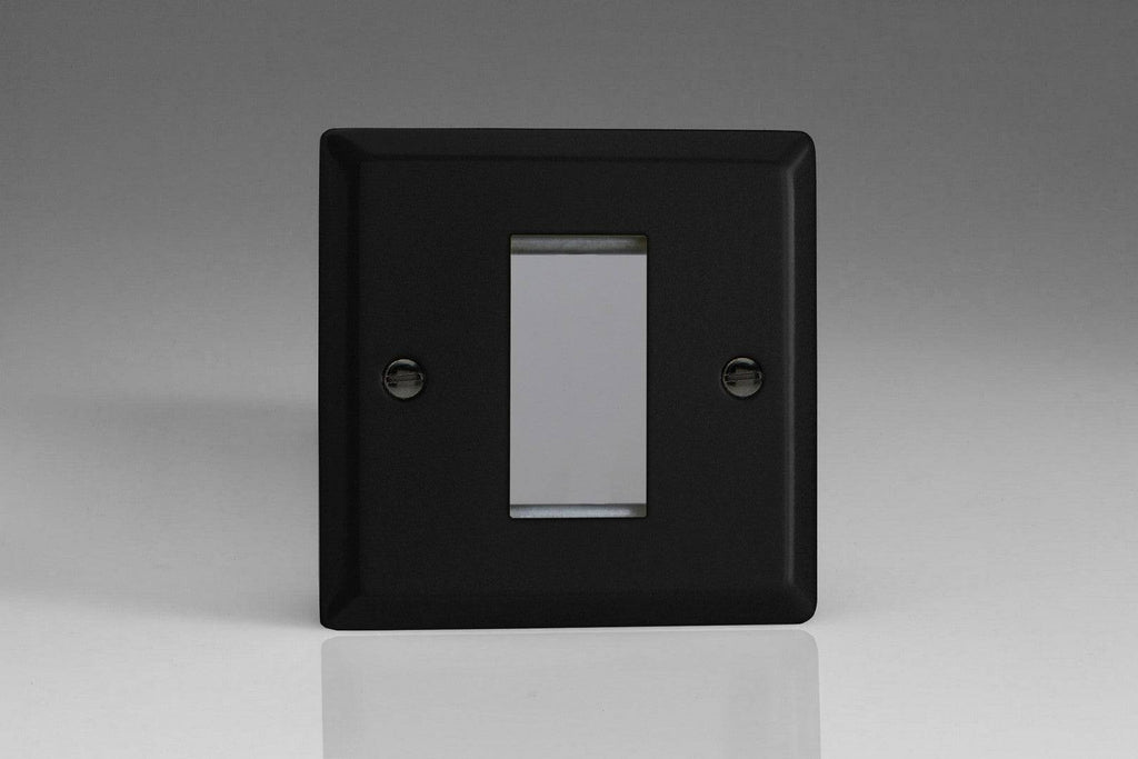 Varilight Urban Matt Black 1G Euro Plate XYG1.MB - The Switch Depot